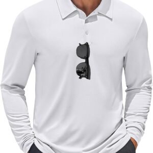 Men's Long Sleeve Polo Shirts Quick Dry Moisture Wicking Lightweight Golf Shirts Casual Collared Shirt